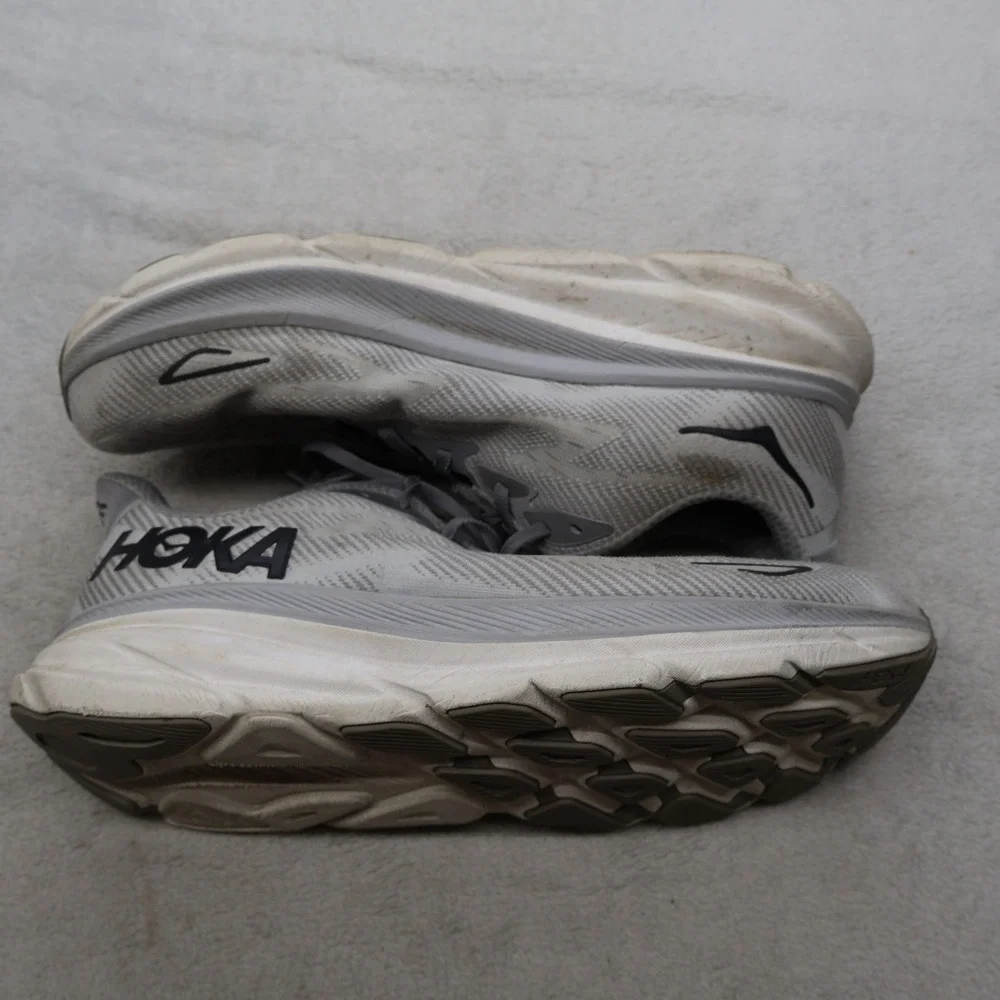 Hoka‎ Mens 13D Athletic Shoes Grey Clifton 9 Mesh Running Lightweight Cushioned